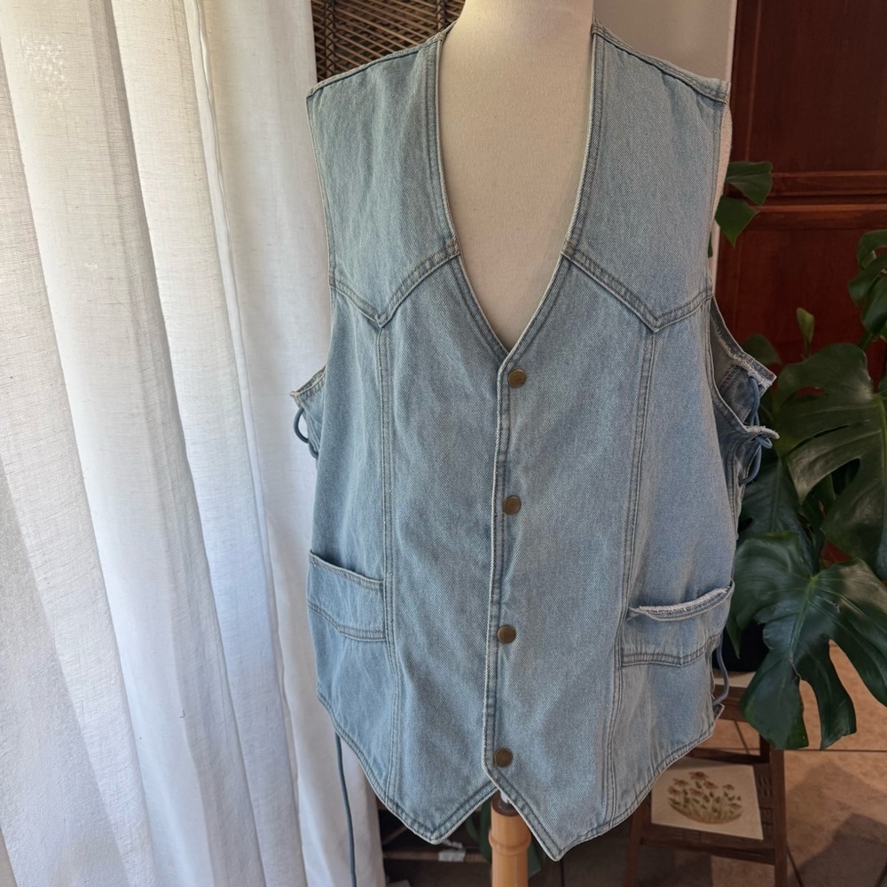 Vintage‎ Allstate Collection Light Blue Denim Vest